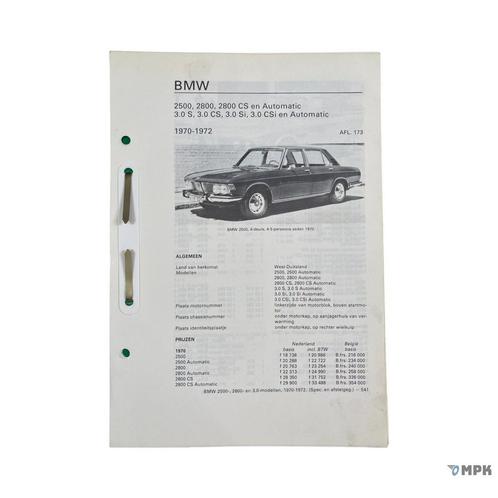 Kluwer | BMW 2500 / 2800 / 3.0 | 1970-1972 | NL, Auto diversen, Handleidingen en Instructieboekjes, Ophalen of Verzenden