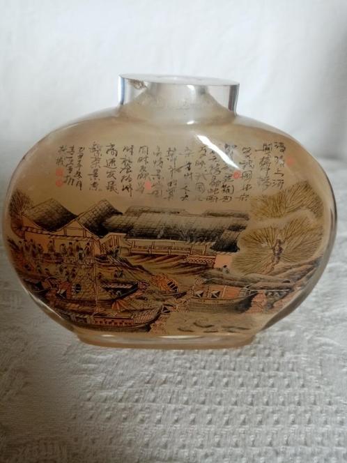 Chinese snuifdoos met bergkristal uit de jaren 70 (8,50 cm/1, Antiek en Kunst, Curiosa en Brocante, Ophalen of Verzenden