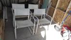 Witte retro stoelen metaal, Huis en Inrichting, Stoelen, Vier, Gebruikt, Metaal, Retro