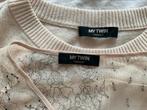 TWIN-SET - maat M tot L - zalmrose - kanten top en pull, Ophalen of Verzenden, Zo goed als nieuw
