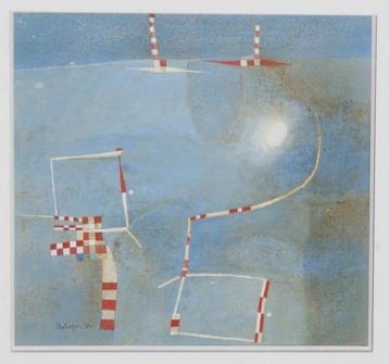 Jean-Marie Butaye (1945): Compositie 1996 (39 x 39 cm) beschikbaar voor biedingen