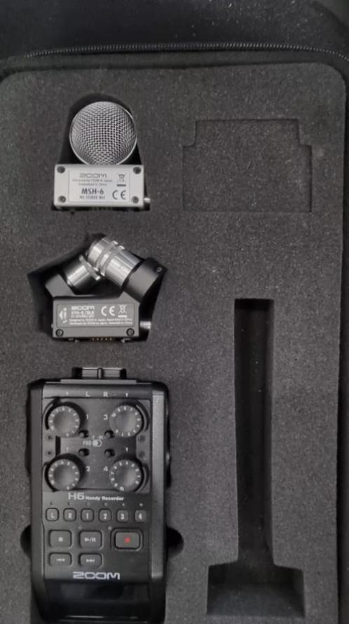 Zoom H6 Zwart 6-sporen, 2x stereomicrofoons, 4 XLR/TRS 3 kee, Audio, Tv en Foto, Fotocamera's Digitaal, Zo goed als nieuw, Ophalen of Verzenden