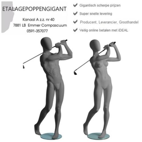 Etalagepoppen/Mannequins met Egg Hoofd, in Golf Houding EPG, Sports & Fitness, Golf, Neuf, Vêtements, Autres marques, Enlèvement ou Envoi