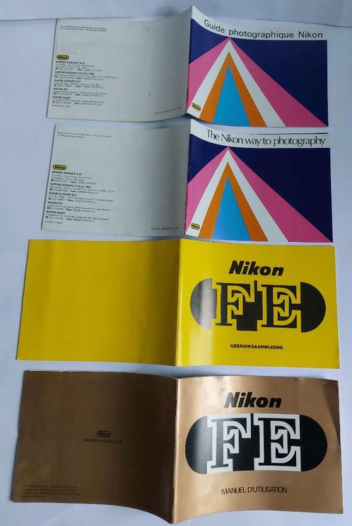 Set van 2 NIKON FE-gebruikershandleidingen en 2 NIKON-fotogi, Audio, Tv en Foto, Fotocamera's Analoog, Nikon, Ophalen of Verzenden