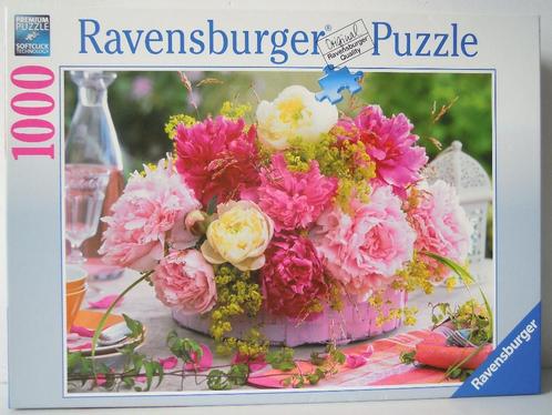 Puzzle Pivoines - 1000 pièces, Hobby & Loisirs créatifs, Sport cérébral & Puzzles, Comme neuf, Puzzle, 500 à 1500 pièces, Enlèvement ou Envoi