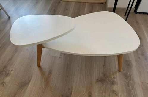 Table basse de salon moderne La Redoute –blanc et bois, Huis en Inrichting, Tafels | Salontafels, Gebruikt, Ophalen
