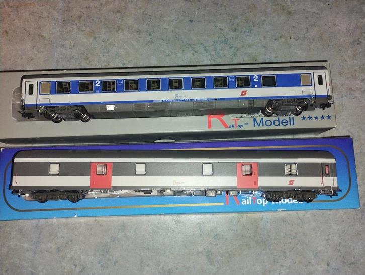 RAILTOP H0 2 wagons OBB, OeBB, UIC-X (BComz, DMSx), Hobby en Vrije tijd, Modeltreinen | H0, Zo goed als nieuw, Wagon, Gelijkstroom of Wisselstroom