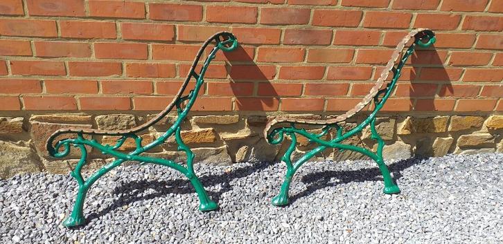Gietijzeren bankpoten, Tuin en Terras, Tuinbanken, Gebruikt, Metaal, Ophalen