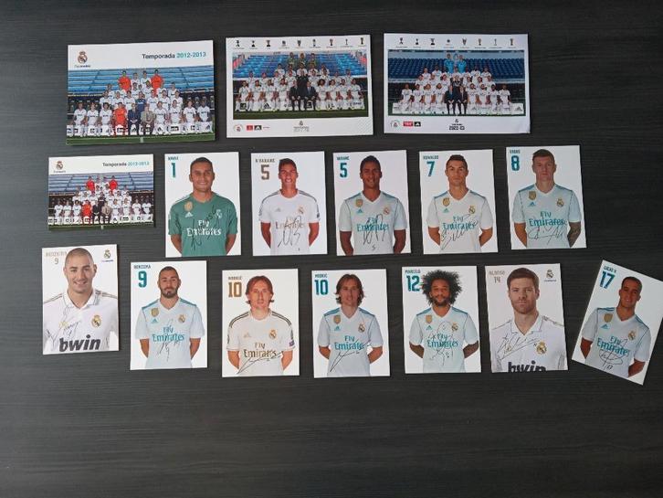 Set gesigneerde spelerskaarten van Real Madrid, Sports & Fitness, Football, Neuf, Accessoires de club, Enlèvement ou Envoi
