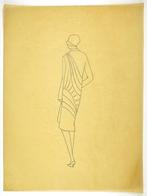 A307 Art Deco Modeontwerp Lijntekening (c. 40 x 29,5 cm), Antiquités & Art, Art | Dessins & Photographie, Enlèvement ou Envoi
