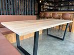 Boomstamtafel 220cmx97cm, Huis en Inrichting, Eikenhout, 200 cm of meer, 50 tot 100 cm, Zo goed als nieuw