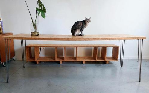 Tafel en bijpassende bank/platenkast te koop, Sport en Fitness, Turnen, Gebruikt, Materiaal, Ophalen