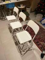 Chaise de bar, pliante, blanc/blanc IKEA FRANKLIN  (63cm), Maison & Meubles, Comme neuf, Tabouret de bureau, Enlèvement, Blanc