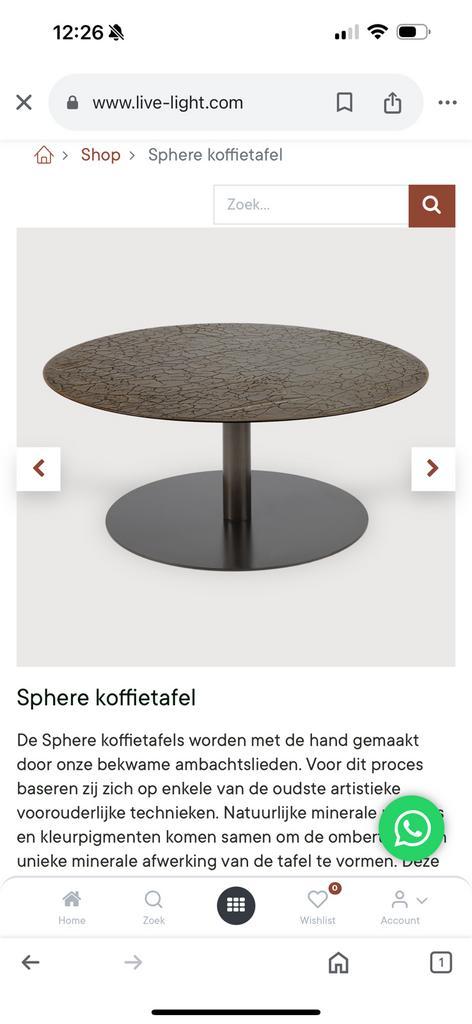 Etnicraft sphere coffee table (Prijs nieuw: €718,99)., Huis en Inrichting, Tafels | Salontafels, Gebruikt, 75 cm of meer, 50 tot 100 cm