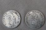 2 X 5 lire 1871 Milano, Postzegels en Munten, Munten | Europa | Niet-Euromunten, Setje, Italië, Zilver, Ophalen of Verzenden