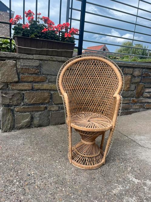 Kinder Peacock Chair/Pauwenstoel – Vintage stijl, Huis en Inrichting, Stoelen, Gebruikt, Eén, Riet of Rotan, Bruin, Ophalen