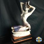 Statue de femme nue (Galos) de style Art déco espagnol dorée, Antiquités & Art, Enlèvement ou Envoi