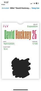 2 tickets David Hockney exposition Paris, Tickets en Kaartjes