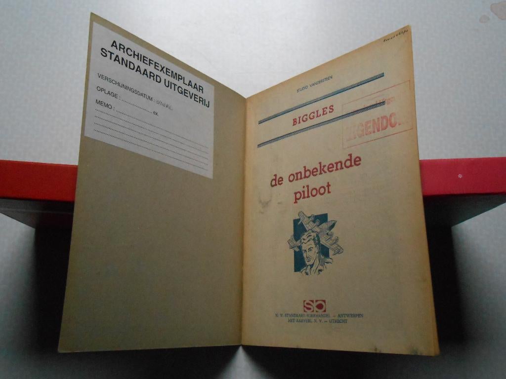Biggles 4 De onbekende piloot 1966 1 ste druk. Archiefexempl, Boeken, Willy Vandersteen, Eén stripboek, Ophalen of Verzenden, Zo goed als nieuw