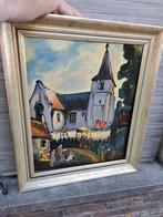 Huile sur toile procession signe renee lefevre, Antiek en Kunst, Ophalen of Verzenden