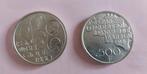 2 munten. 500 frank. 150 jaar onafhankelijkheid van België, Zilver, Ophalen of Verzenden, Losse munt, Zilver