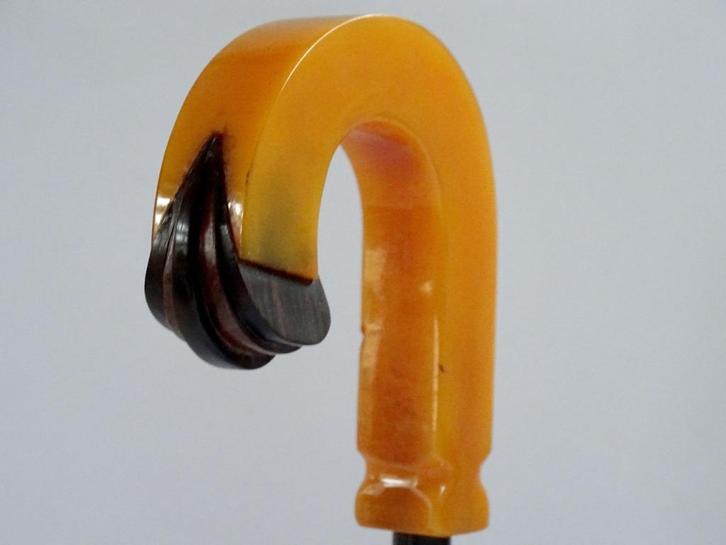 Bakeliet/Catalin paraplu/wandelstok greep in amber/barnsteen, Handtassen en Accessoires, Paraplu's, Verzenden