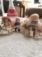 3 oude porseleinen popjes, Verzamelen, Poppen, Ophalen of Verzenden, Zo goed als nieuw