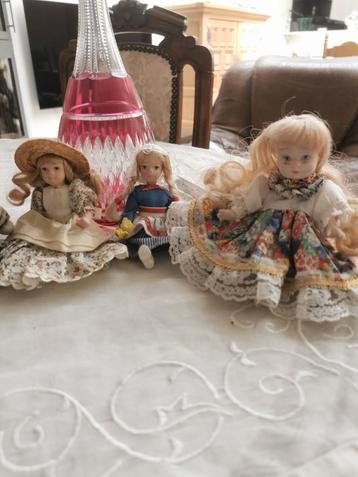 3 poupées anciennes en porcelaine, Collections, Enlèvement ou Envoi, Comme neuf