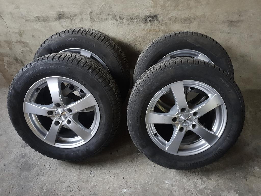 4 winterbanden Dezent‑velg ContiWinterContact TS830P, Ophalen, Gebruikt, 16 inch, Banden en Velgen