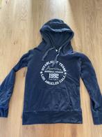 Trui / hoodie met kap blauw met opschrift medium, Gedragen, Blauw, Maat 38/40 (M), Ophalen of Verzenden