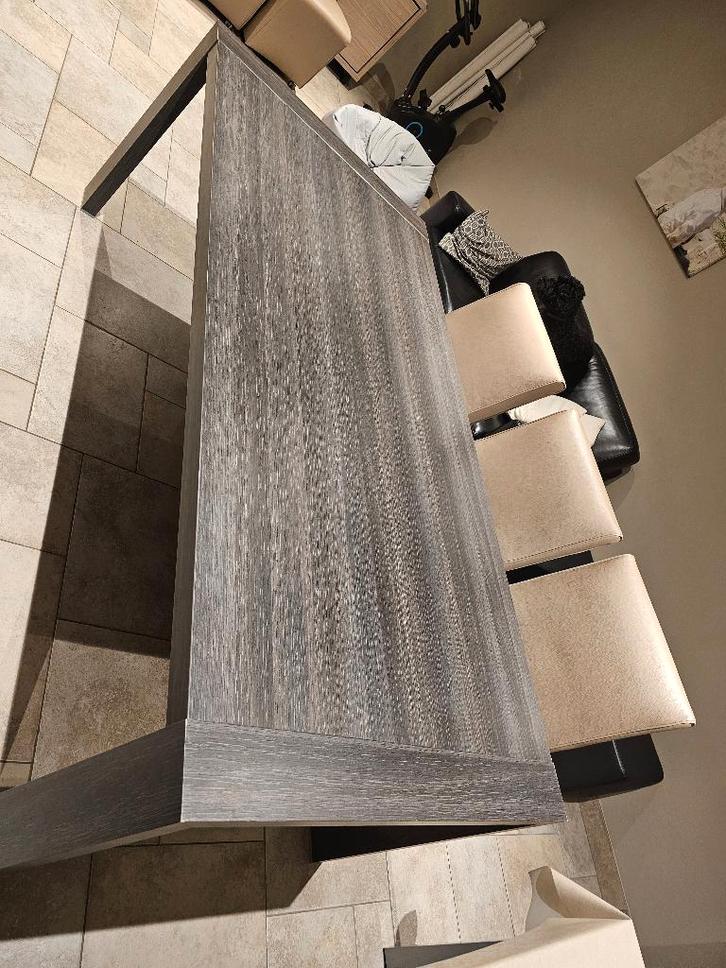 Eettafel met stoelen, Maison & Meubles, Tables | Tables à manger, Utilisé, 50 à 100 cm, 200 cm ou plus, Cinq personnes ou plus