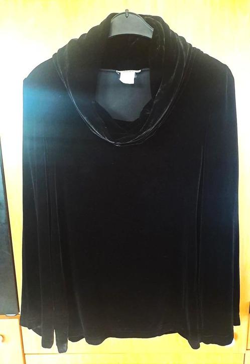 gitzwarte zijden fluwelen tuniek Anvers smalle schouders M, Kleding | Dames, Blouses en Tunieken, Zo goed als nieuw, Maat 38/40 (M)
