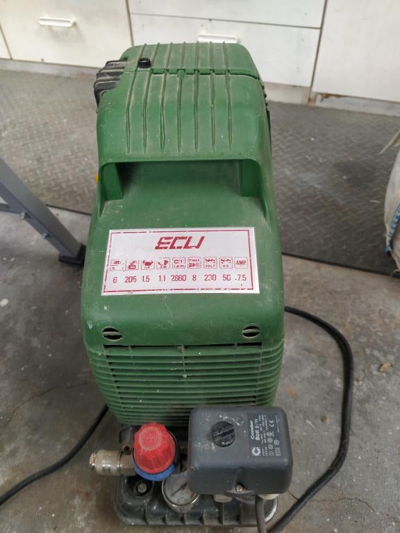 Olievrije Compressor FIAC ECU, Doe-het-zelf en Bouw, Compressors, Gebruikt, 6 tot 10 bar, Minder dan 25 liter, 200 tot 400 liter/min