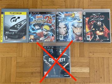 PS3-games om uit te kiezen (Gran Turismo, Naruto, enz.) beschikbaar voor biedingen