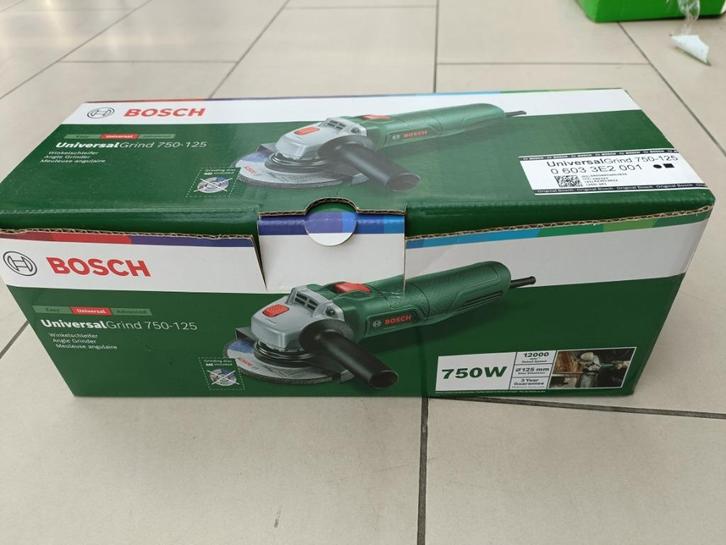 Bosch UniversalGrind 750-125 haakse slijper, Doe-het-zelf en Bouw, Gereedschap | Slijpmachines, Zo goed als nieuw, Haakse handslijpmachine