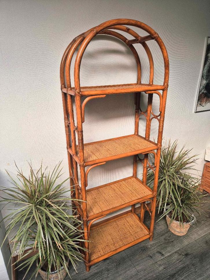 Grande étagère en rotin vintage, Maison & Meubles, Accessoires pour la Maison | Étagères, Enlèvement