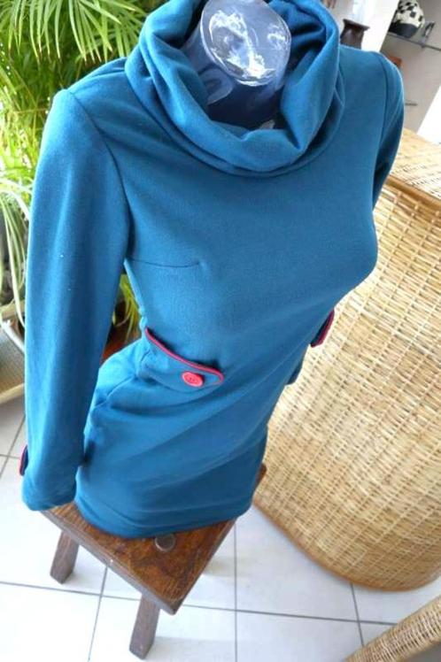 vintage dressing blauw unieke jurk, Kleding | Dames, Jurken, Gedragen, Maat 34 (XS) of kleiner, Blauw, Onder de knie, Ophalen of Verzenden