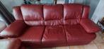 Salon cuir  ,bordeaux confortable, Maison & Meubles, Enlèvement, Cuir