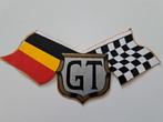 Vintage Sticker - GT - Belgische vlag - Finish vlag, Auto of Motor, Ophalen of Verzenden, Zo goed als nieuw