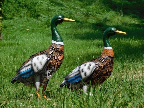 Ensemble de 2 canards - Métal - Décoration colorée, Jardin & Terrasse, Statues de jardin, Neuf, Métal, Enlèvement ou Envoi