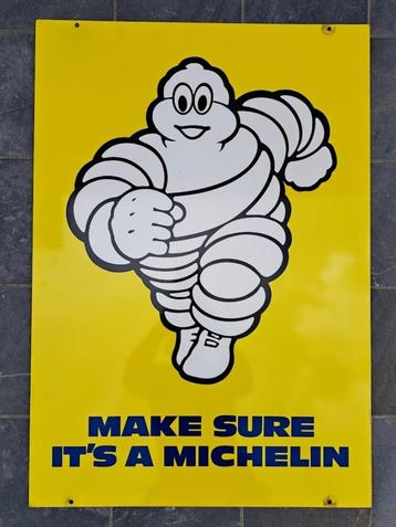 Vintage Harde staalplaat - Michelin Bibendum - Dubbelzijdig