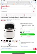 Broodbakmachine, Elektronische apparatuur, Broodbakmachines, Meer dan 10 programma's, 800 tot 1200 gram deeg, Zo goed als nieuw