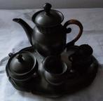 tinnen koffieservies op schotel, Antiek en Kunst, Antiek | Tin, Ophalen of Verzenden