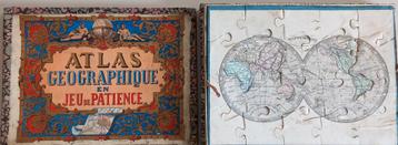 Oude doos „Geographic Atlas in a Patience Game” 1850 beschikbaar voor biedingen