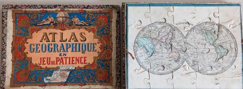 Oude doos „Geographic Atlas in a Patience Game” 1850, Antiek en Kunst, Antiek | Speelgoed, Ophalen of Verzenden