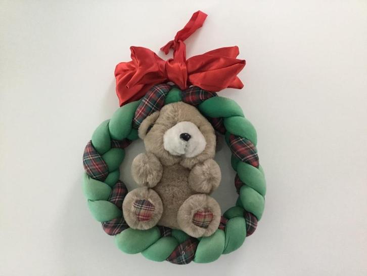 Kerstkrans beertje en rode strik, Diversen, Kerst, Gebruikt, Ophalen of Verzenden