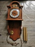 Wandklok Tempus Fugit (hout & brons), Antiquités & Art, Antiquités | Horloges, Enlèvement