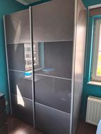 Antracietkleurige kledingkast, Huis en Inrichting, Ophalen, Zo goed als nieuw, 200 cm of meer, Glas