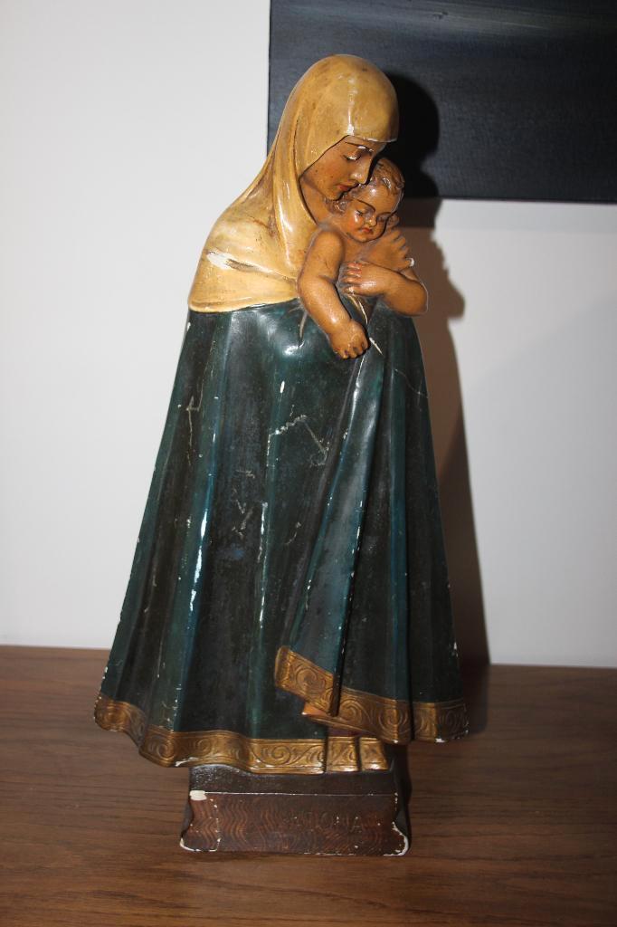 G. Marton - „Madonna” 1920-1930 Pleister (+/- 48 cm), Antiek en Kunst, Antiek | Religieuze voorwerpen, Verzenden