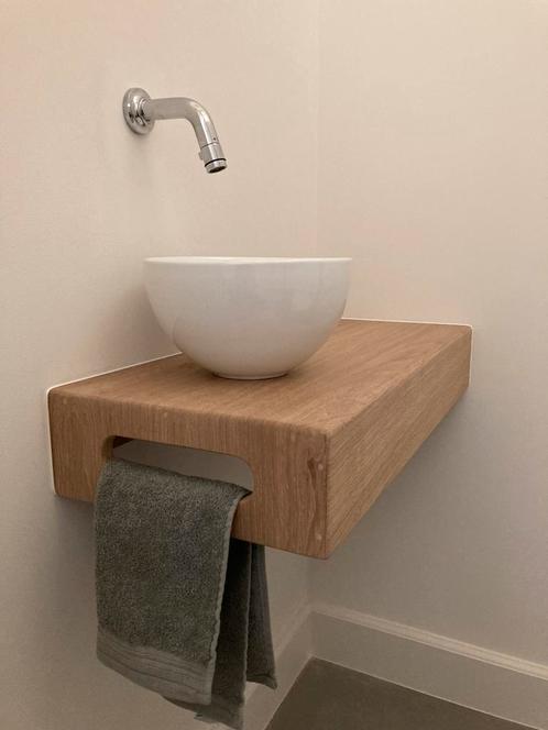 Eiken tablet voor toiletlavabo. (Nieuw), Huis en Inrichting, Badkamer | Badkamermeubels, Nieuw, Wasbak of Wastafel, Ophalen